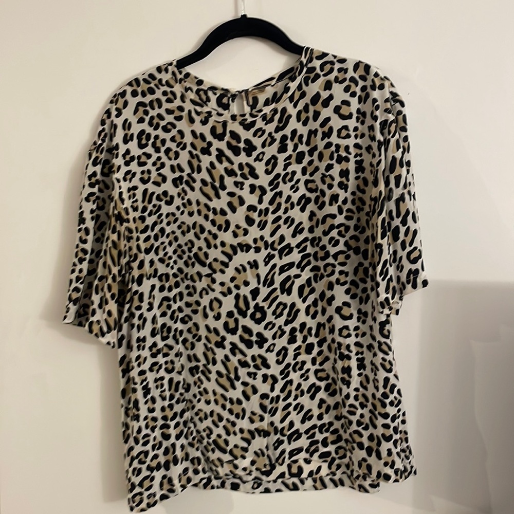 Equipment Short Sleeve Leopard Blouse